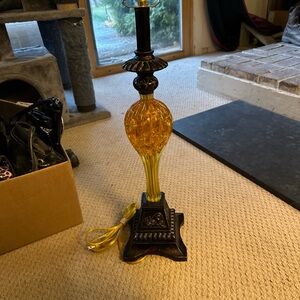 Elegant Amber Glass Lantern